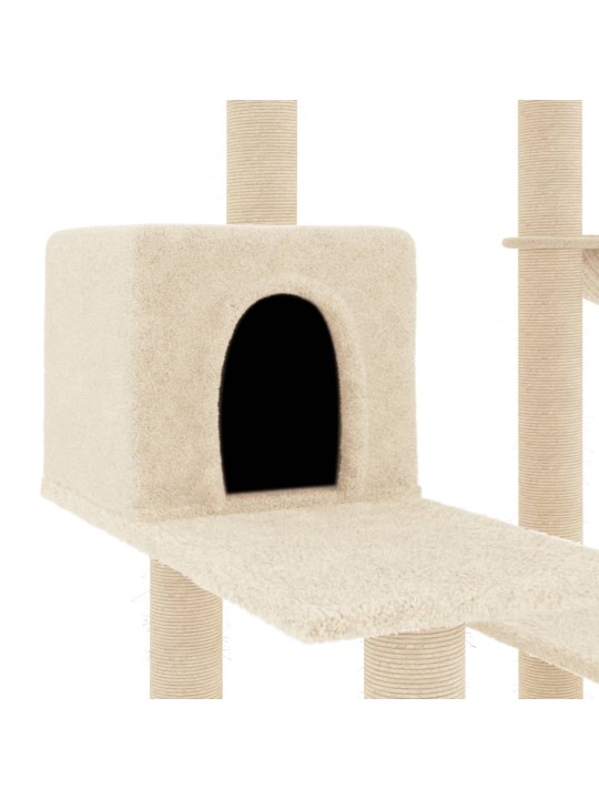 Škrabadlo pro kočky se sisalovými sloupky krémové 82,5 cm