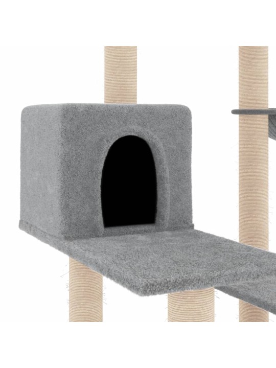 Škrabadlo pro kočky se sisalovými sloupky světle šedé 82,5 cm