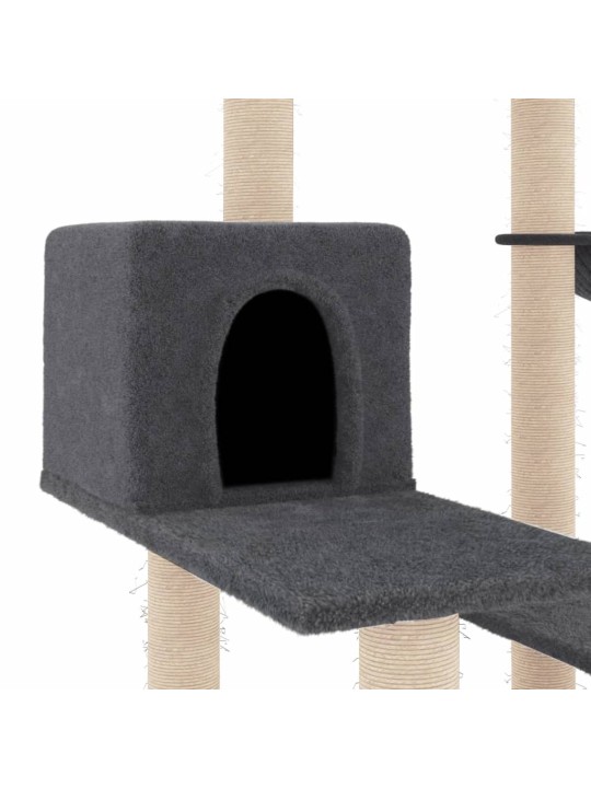 Škrabadlo pro kočky se sisalovými sloupky tmavě šedé 82,5 cm