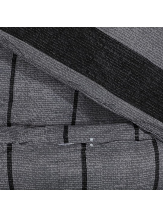 Sada ložního prádla tmavě šedá 200 x 220 cm bavlna
