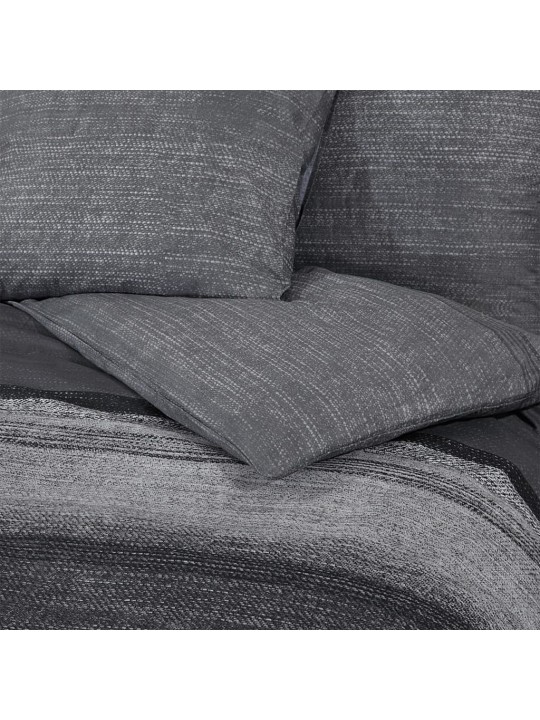 Sada ložního prádla tmavě šedá 240 x 220 cm bavlna