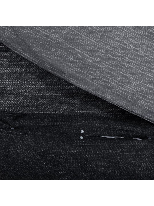 Sada ložního prádla tmavě šedá 200 x 200 cm bavlna