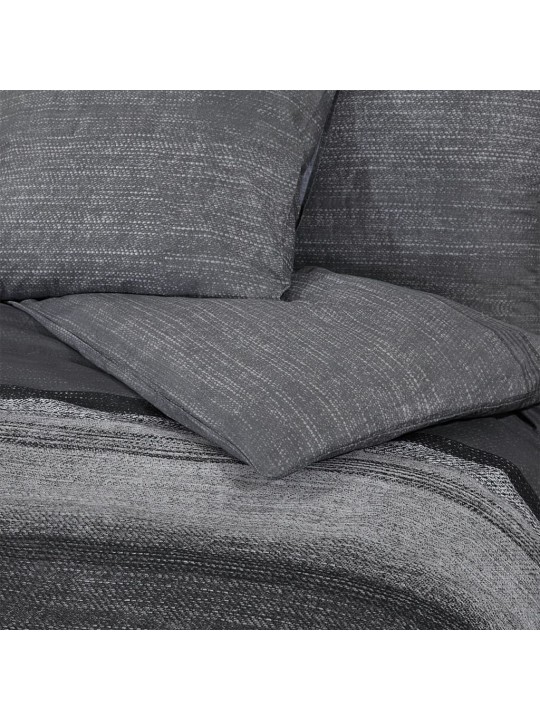 Sada ložního prádla tmavě šedá 260 x 220 cm bavlna
