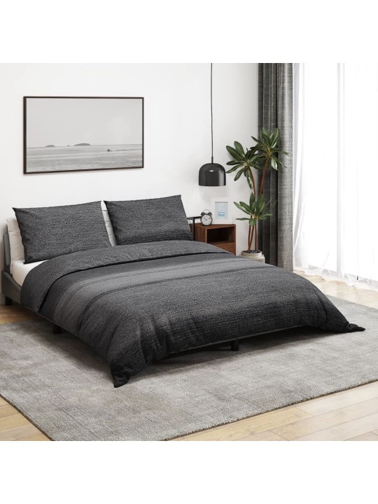 Sada ložního prádla tmavě šedá 260 x 220 cm bavlna
