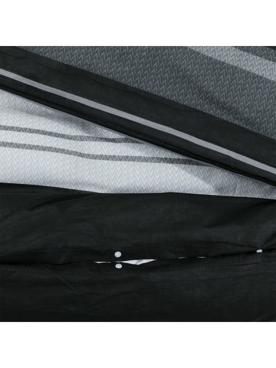 Sada ložního prádla černá a bílá 200 x 200 cm bavlna