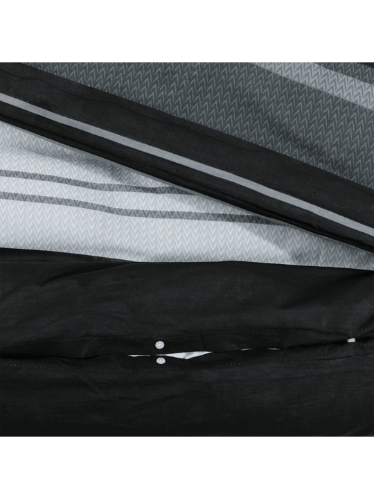Sada ložního prádla černá a bílá 220 x 240 cm bavlna
