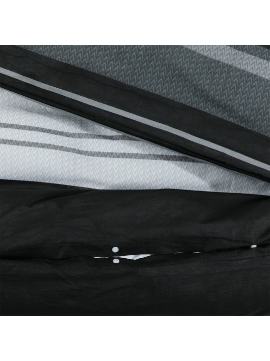 Sada ložního prádla černá a bílá 135 x 200 cm bavlna