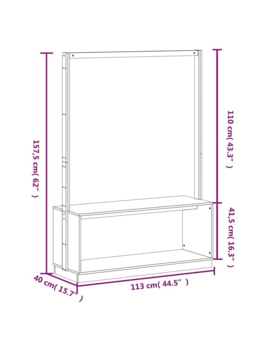 Stojan na oblečení s prostorem pro obuv bílý 113x40x157,5 cm