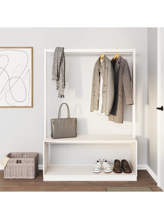 Stojan na oblečení s prostorem pro obuv bílý 113x40x157,5 cm