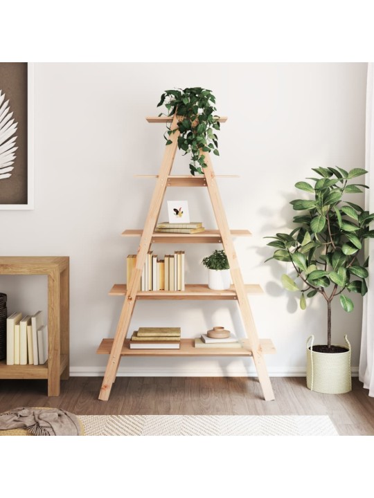 5patrový regál ve tvaru A 110x40x180,5 cm masivní borové dřevo