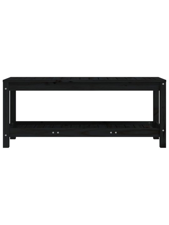 Zahradní lavice černá 108 x 35 x 45 cm masivní borové dřevo