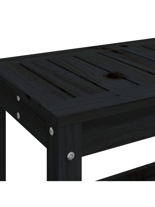 Zahradní lavice černá 108 x 35 x 45 cm masivní borové dřevo