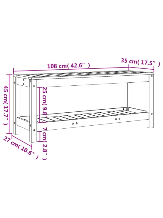 Zahradní lavice 108 x 35 x 45 cm impregnované borové dřevo
