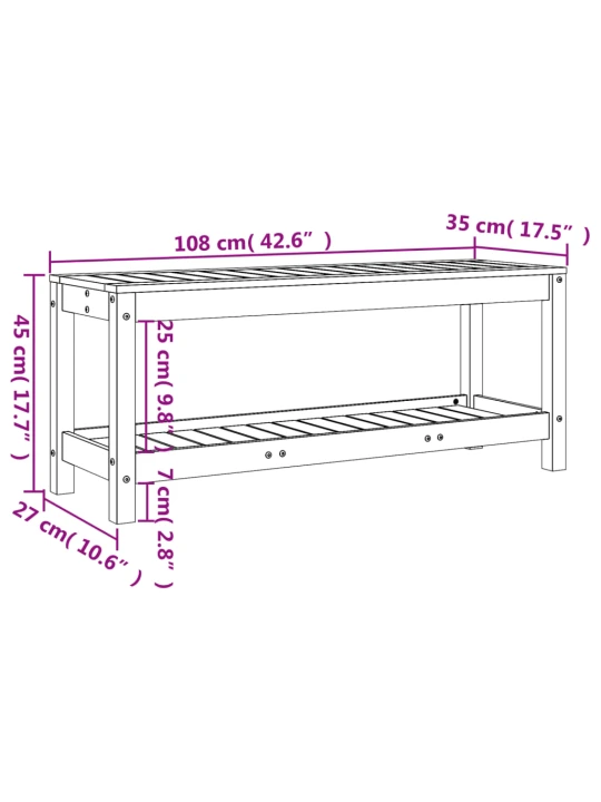 Zahradní lavice 108 x 35 x 45 cm impregnované borové dřevo