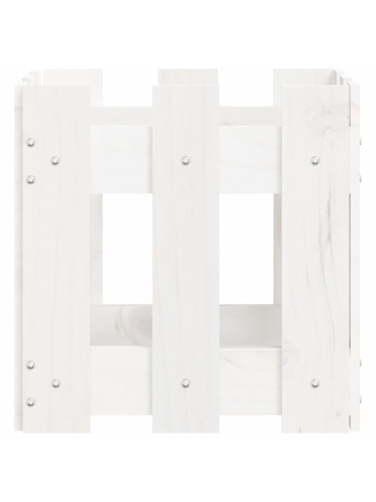 Zahradní truhlík plotový design bílý 30x30x30 cm masiv borovice