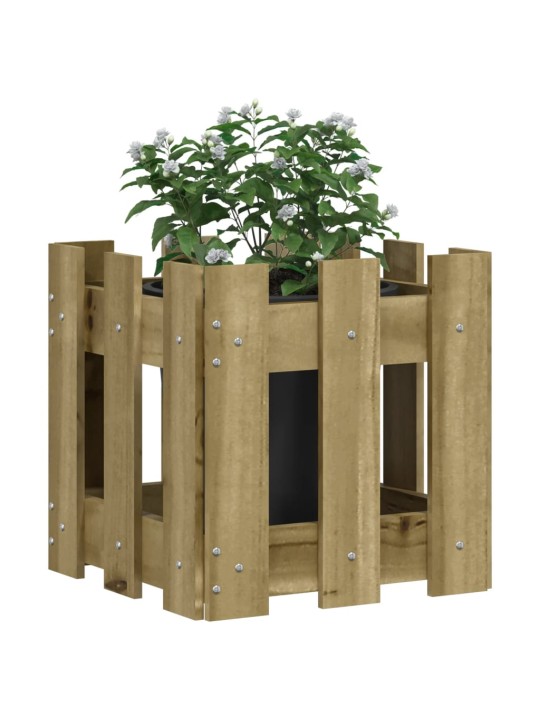 Zahradní truhlík plotový design 30x30x30 cm impregnované dřevo