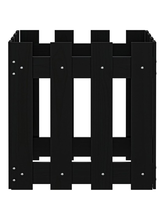 Zahradní truhlík plotový design černý 40x40x40cm masiv borovice