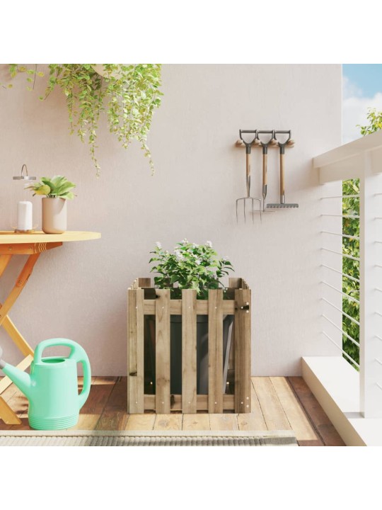 Zahradní truhlík plotový design 50x50x50 cm impregnované dřevo