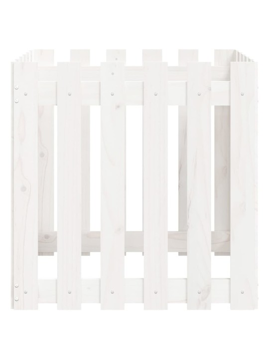 Zahradní truhlík plotový design bílý 60x60x60 cm masiv borovice