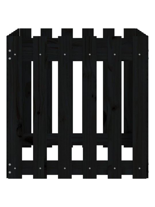Zahradní truhlík plotový design černý 60x60x60cm masiv borovice