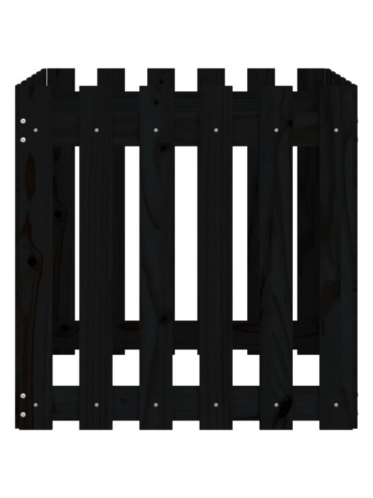 Zahradní truhlík plotový design černý 60x60x60cm masiv borovice