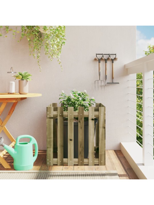 Zahradní truhlík plotový design 30x30x30 cm impregnované dřevo