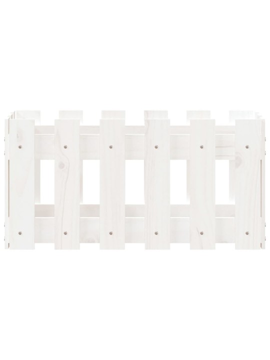 Zahradní truhlík plotový design bílý 60x30x30 cm masiv borovice