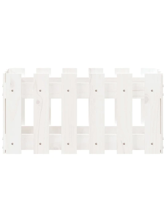 Zahradní truhlík plotový design bílý 60x30x30 cm masiv borovice