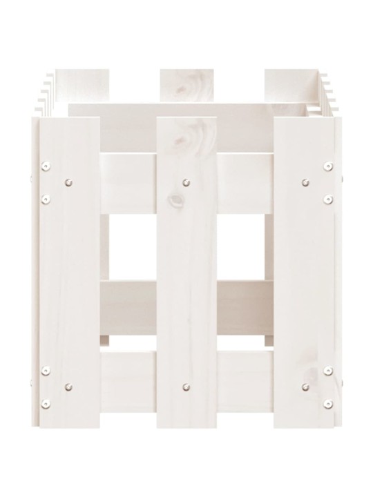 Zahradní truhlík plotový design bílý 60x30x30 cm masiv borovice