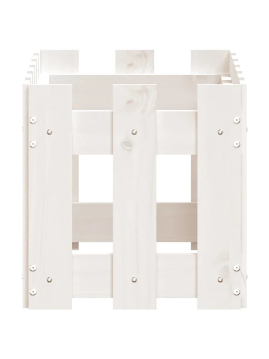 Zahradní truhlík plotový design bílý 60x30x30 cm masiv borovice