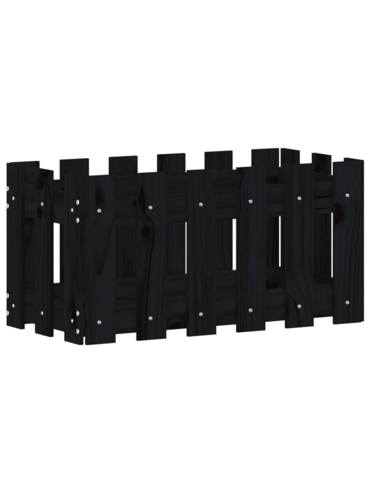 Zahradní truhlík plotový design černý 60x30x30cm masiv borovice