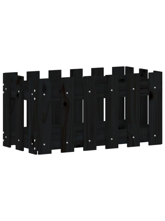 Zahradní truhlík plotový design černý 60x30x30cm masiv borovice