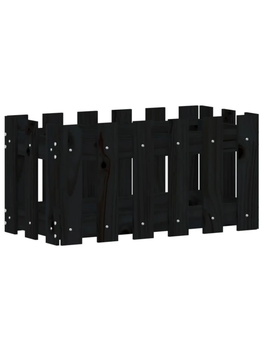 Zahradní truhlík plotový design černý 60x30x30cm masiv borovice