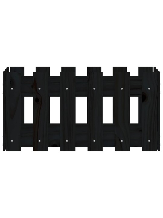 Zahradní truhlík plotový design černý 60x30x30cm masiv borovice