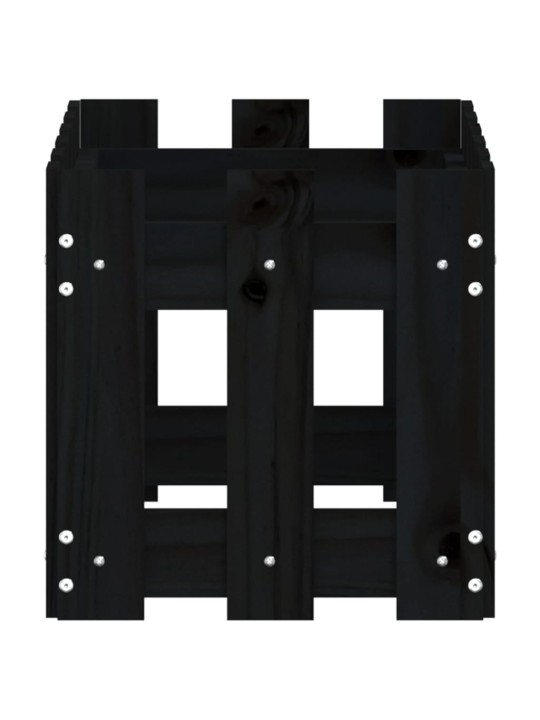 Zahradní truhlík plotový design černý 60x30x30cm masiv borovice