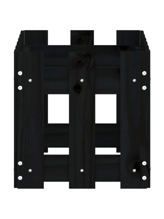 Zahradní truhlík plotový design černý 60x30x30cm masiv borovice