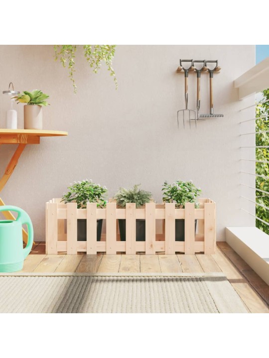 Vyvýšený záhon plotový design 100 x 30 x 30 cm masivní borovice