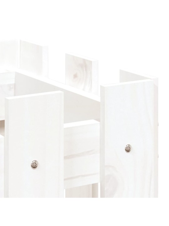 Vyvýšený záhon plotový design bílý 100x30x30 cm masiv borovice