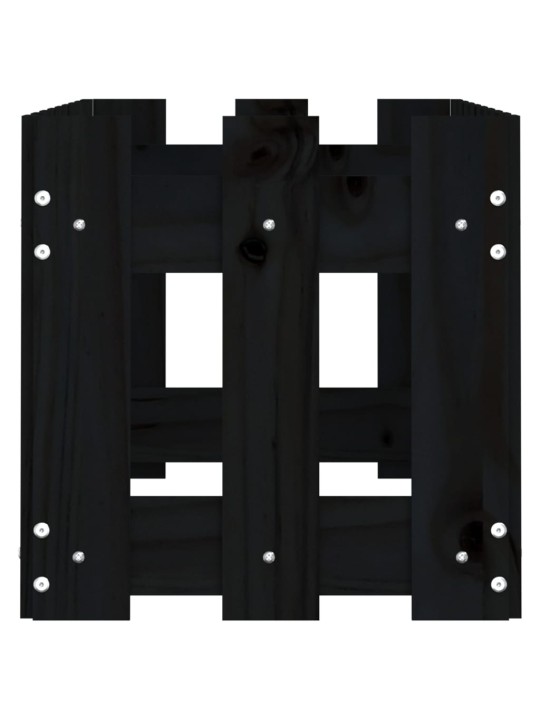 Vyvýšený záhon plotový design černý 100x30x30 cm masiv borovice