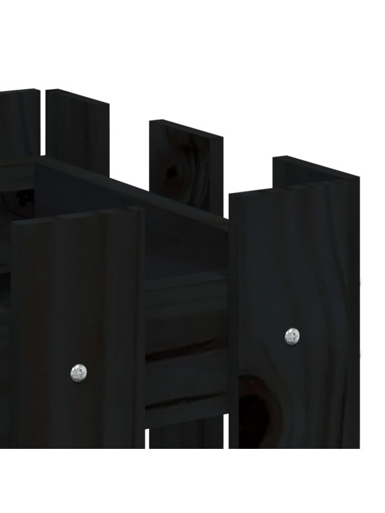 Vyvýšený záhon plotový design černý 100x30x30 cm masiv borovice