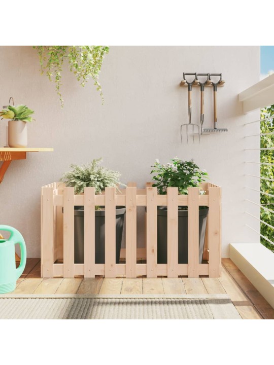 Vyvýšený záhon plotový design 100 x 50 x 50 cm masivní borovice