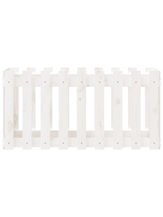 Vyvýšený záhon plotový design bílý 100x50x50 cm masiv borovice