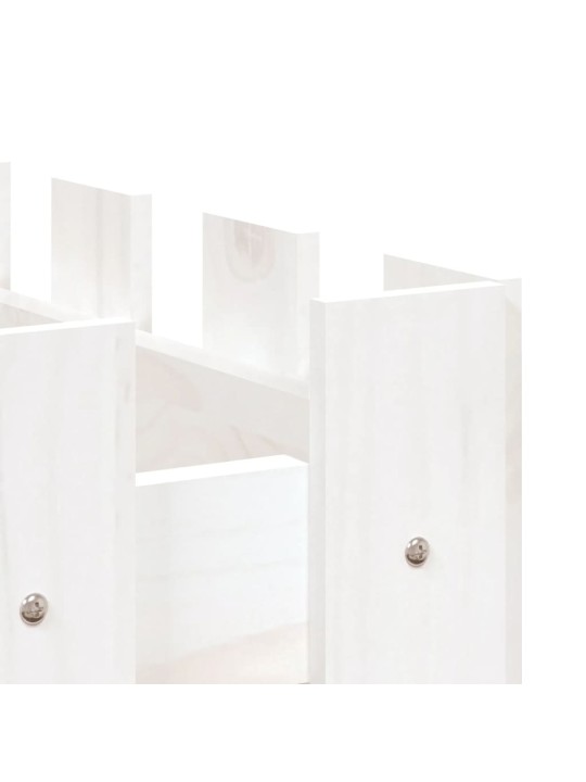 Vyvýšený záhon plotový design bílý 100x50x50 cm masiv borovice