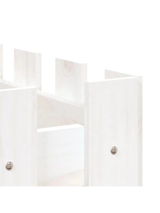 Vyvýšený záhon plotový design bílý 100x50x50 cm masiv borovice