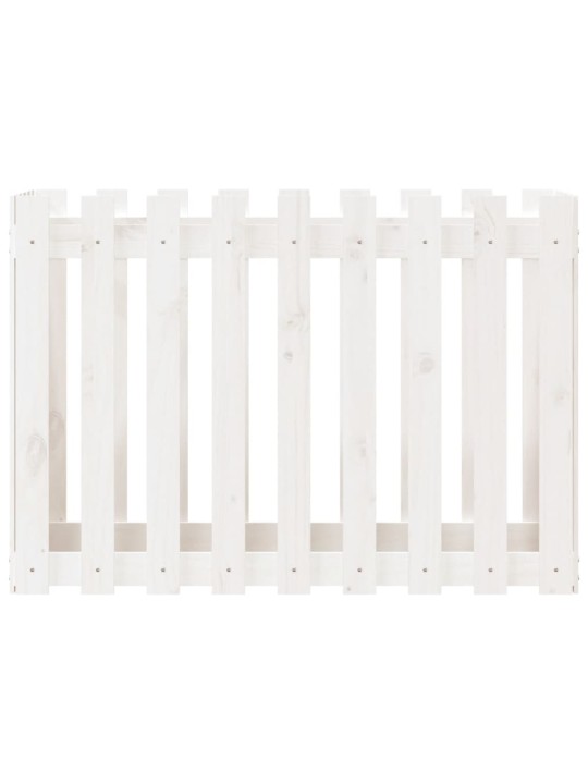 Vyvýšený záhon plotový design bílý 100x50x70 cm masiv borovice