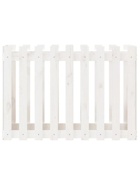 Vyvýšený záhon plotový design bílý 100x50x70 cm masiv borovice