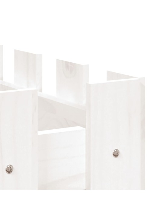 Vyvýšený záhon plotový design bílý 100x50x70 cm masiv borovice