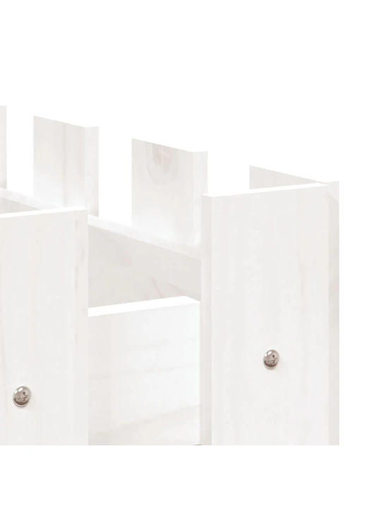 Vyvýšený záhon plotový design bílý 100x50x70 cm masiv borovice