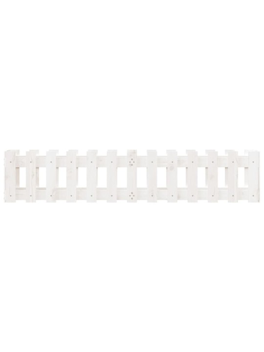 Vyvýšený záhon plotový design bílý 150x30x30 cm masiv borovice