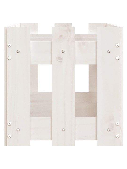 Vyvýšený záhon plotový design bílý 150x30x30 cm masiv borovice